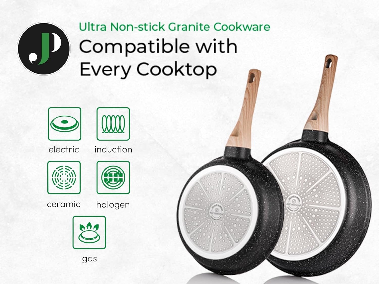 14pcs Black Granite Non Stick Cookware Set Induction Safe Pot and Pans with Lid
