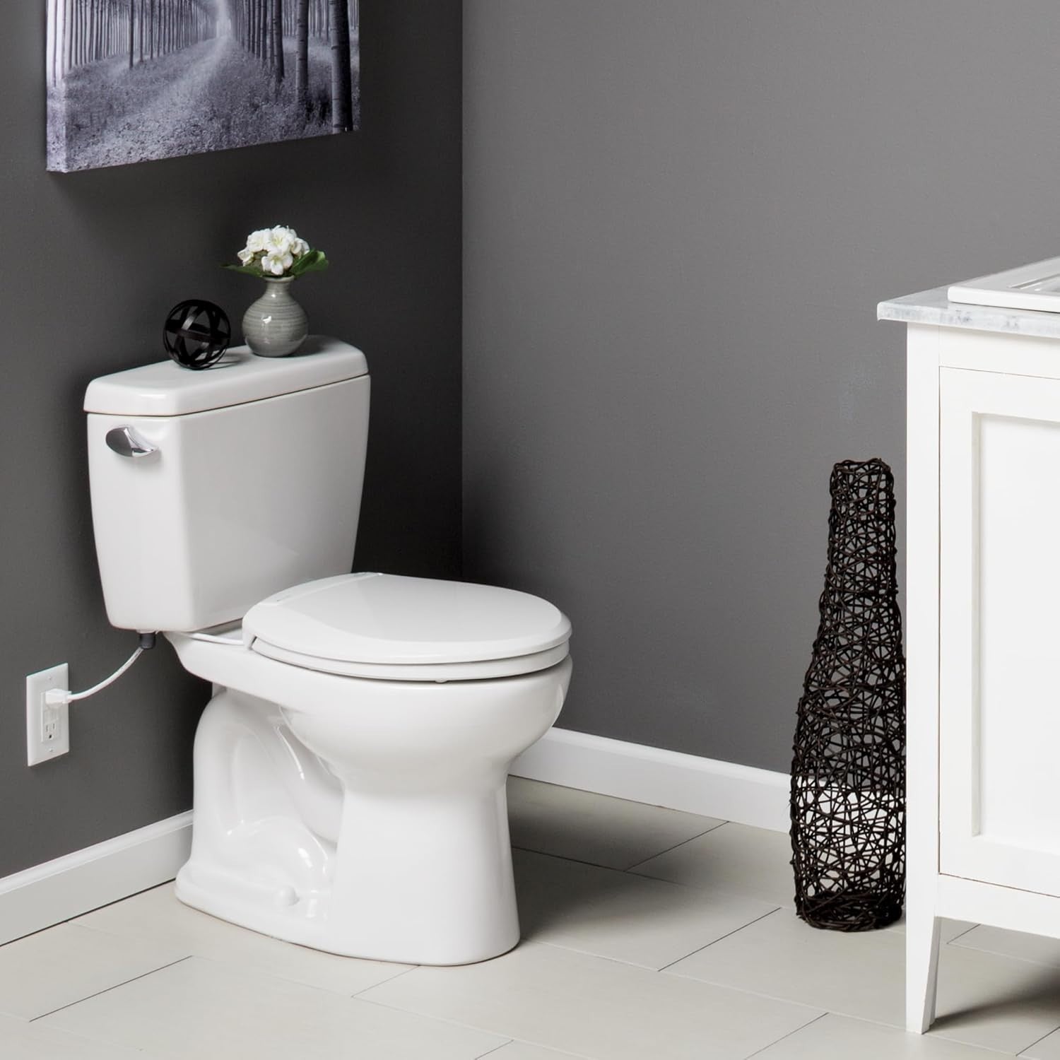 Radiance Elongated Toilet Seat White Soft Close LED Night Light
