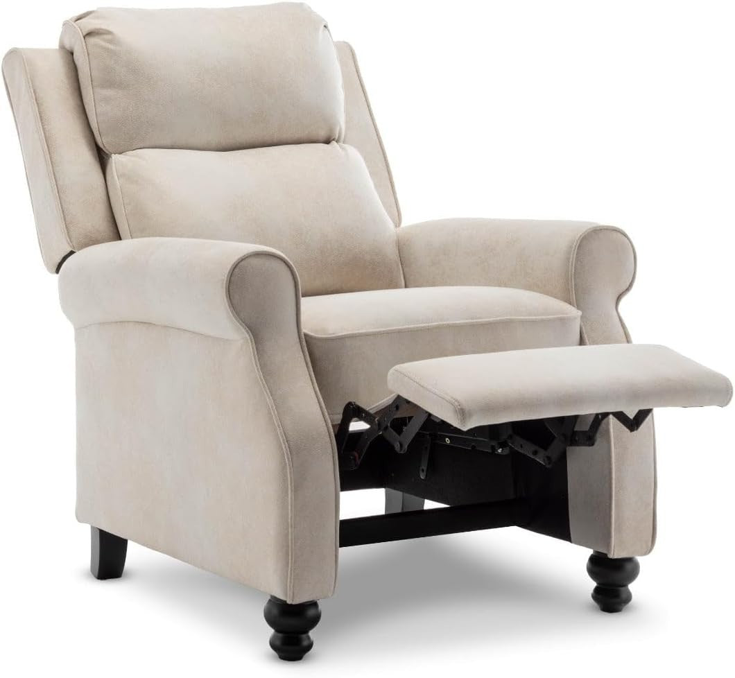 Cream Recliner Armchair Chair High Seat Faux Leather Elderly Support