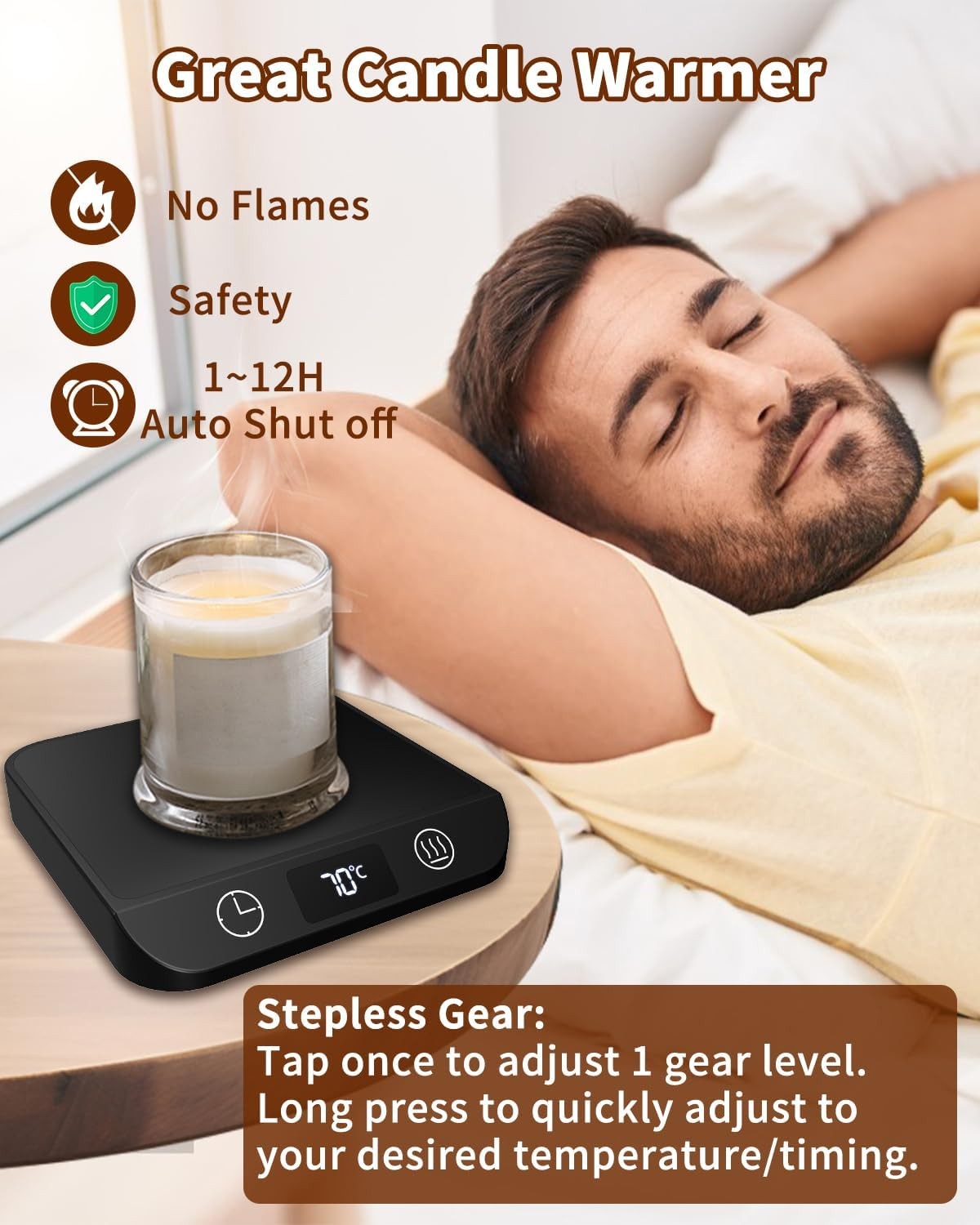 Coffee Mug Warmer 6 Temp LED Display Auto Shut Desk Heater