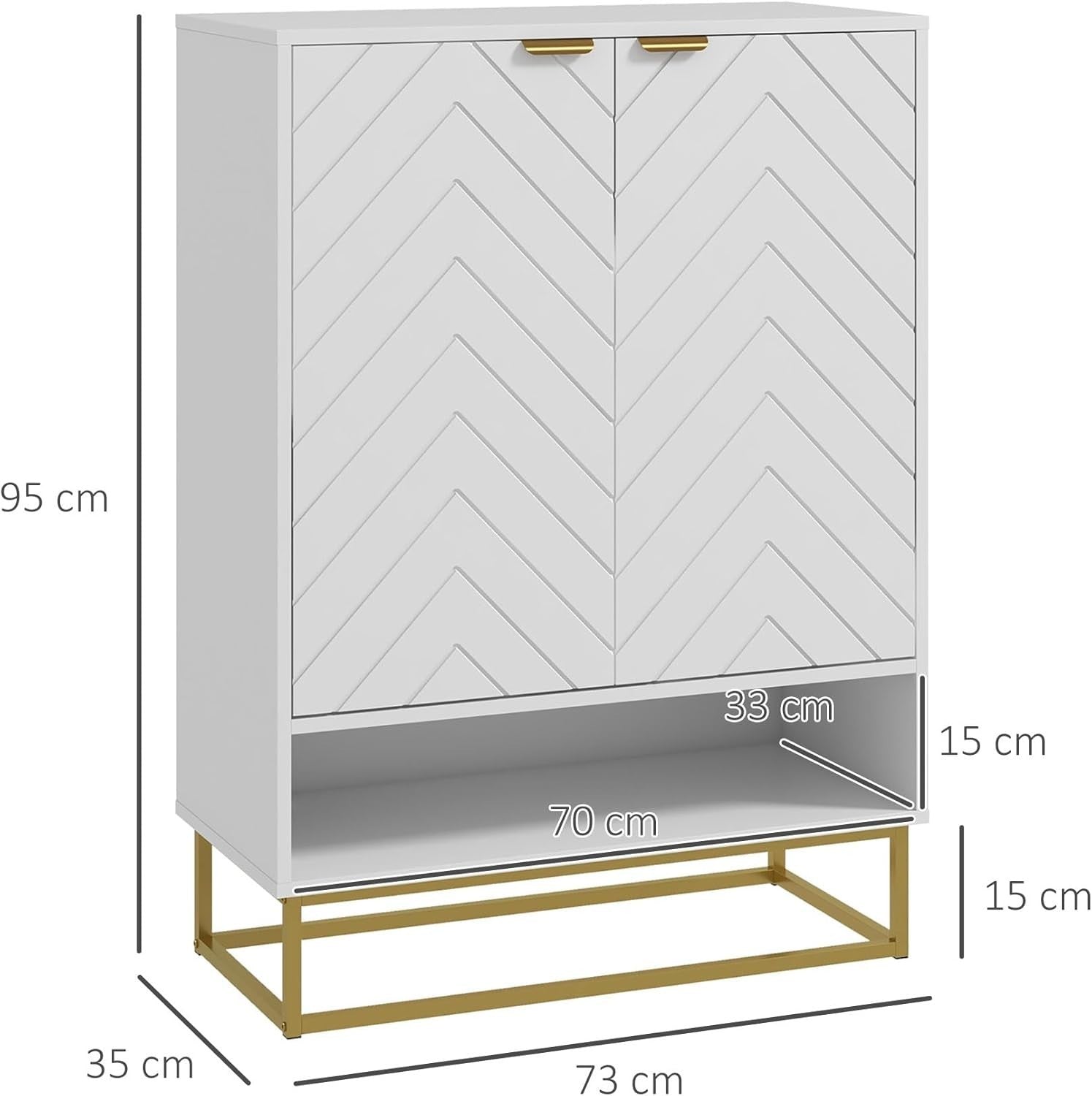Modern Shoe Cabinet Storage with Doors, Shelf & Vents – Fits 12 Pairs