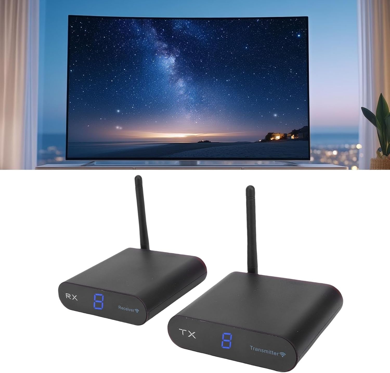 AV Transmitter Receiver 2.4GHz 8-Channel Wireless Audio Video Sender