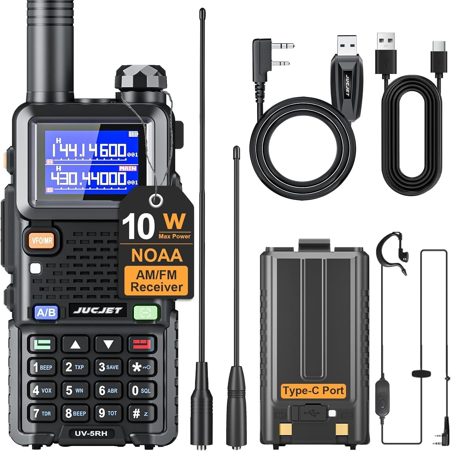 Long Range Dual Band Walkie Talkie 999CH Type-C 2500mAh Radio