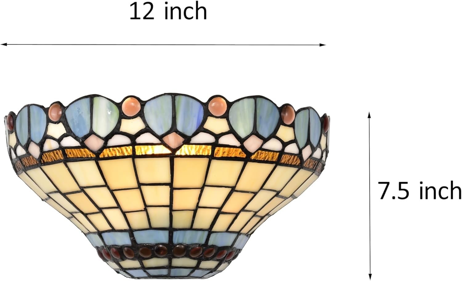 Tiffany Style Wall Lamp Stained Glass Shade 7x13 Inch Elegant Lighting
