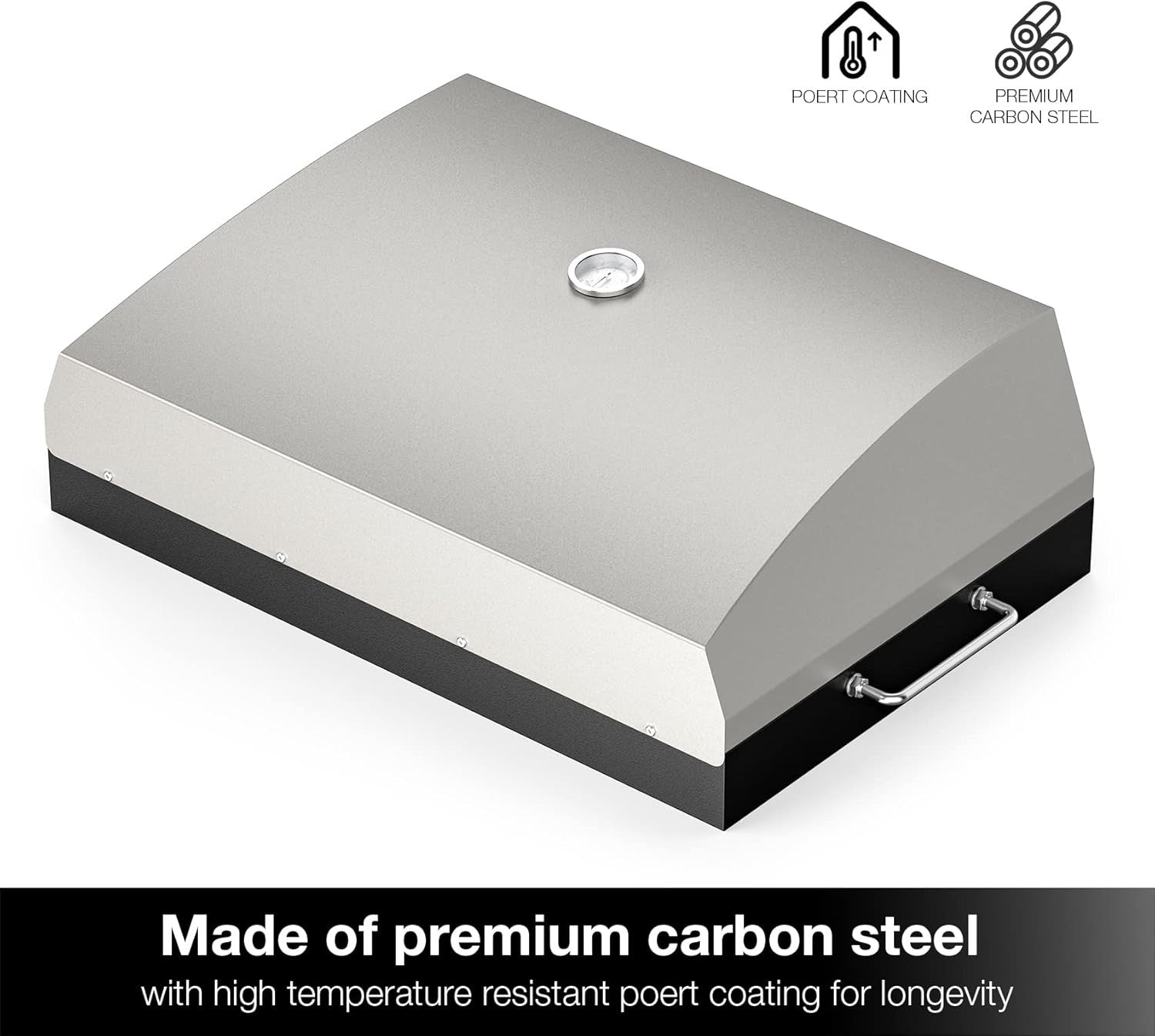16" Stainless Steel Outdoor Pizza Oven | Dual Burner Gas BBQ Grill w/ Stone