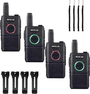 Mini PMR446 Walkie Talkies 4 Pack Rechargeable Dual PTT Long Range Radio