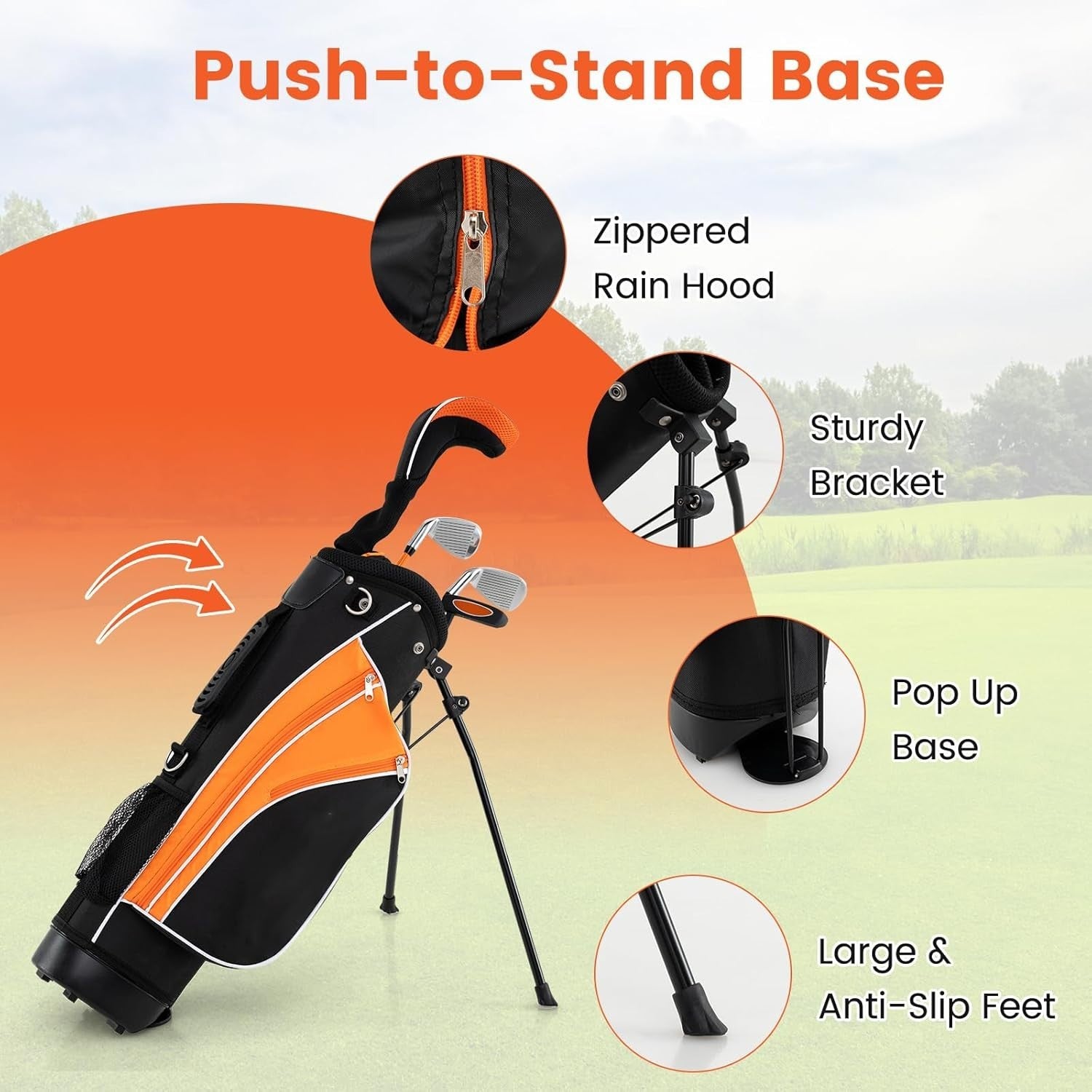 Junior Golf Club Set Right Hand Fairway Irons Putter Stand Bag Kids