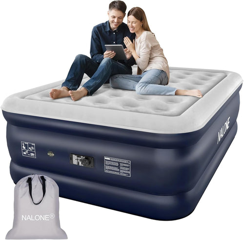 Double Inflatable Air Mattress with Built-In Pump | Quick Self-Inflate, Portable