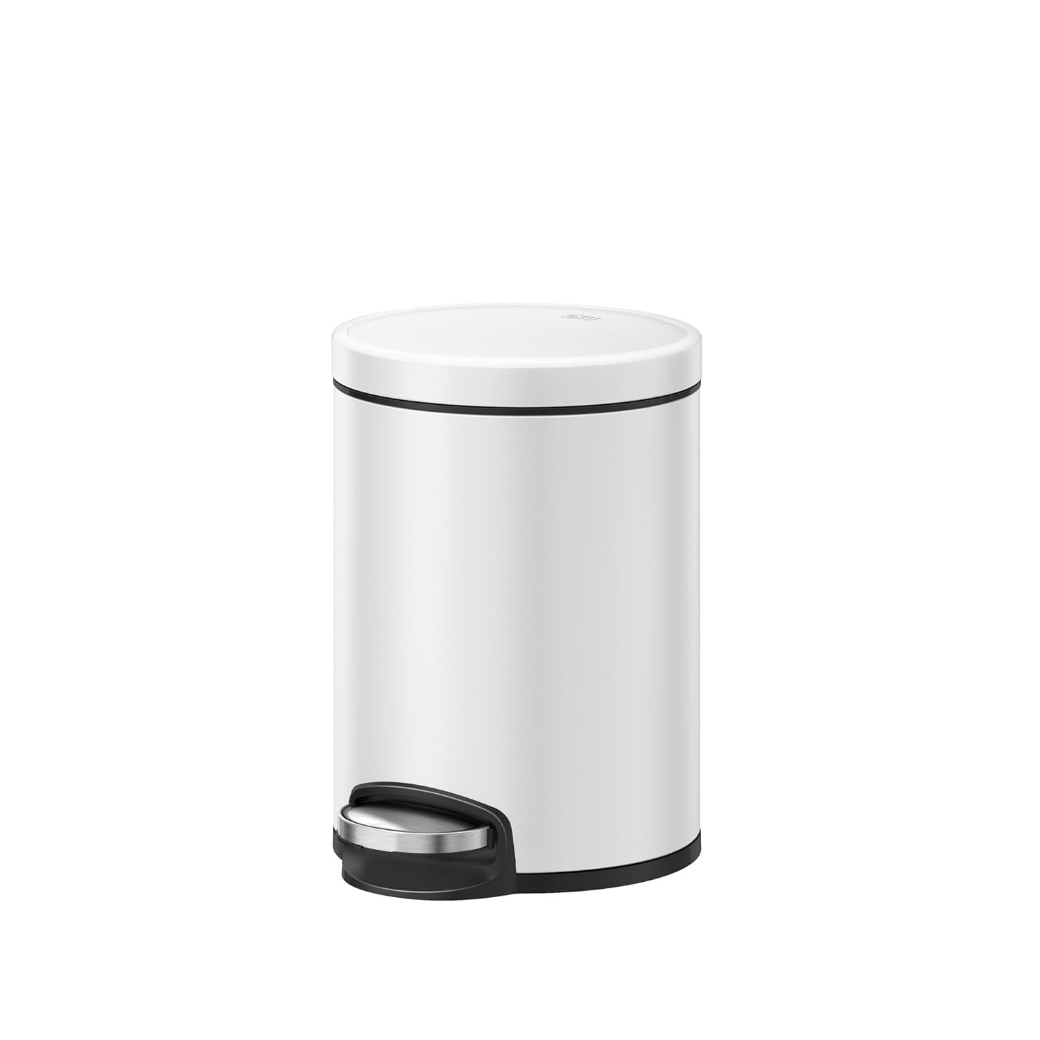 5L White Stainless Steel Pedal Bin Soft Close Bathroom Trash