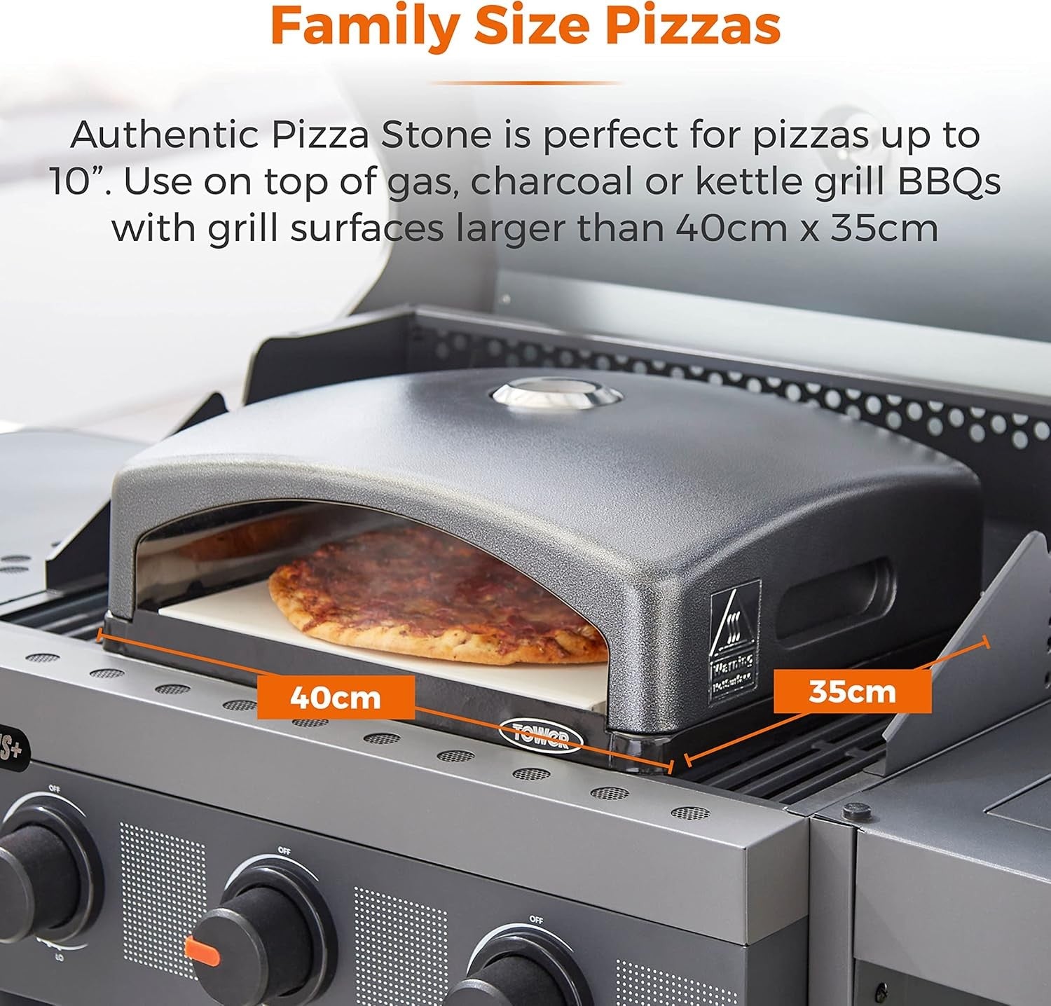 Outdoor Pizza Oven with Paddle & Bag | BBQ Grill Stone Pizza Maker 10" | Black