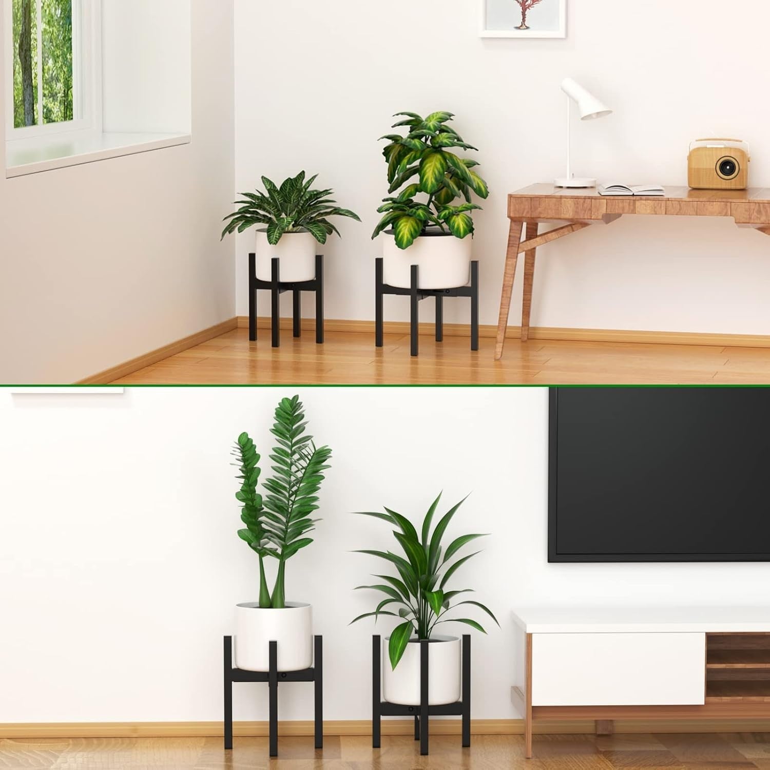 Adjustable Metal Plant Stand 23–35cm Tall Indoor Outdoor Flower Pot Holder