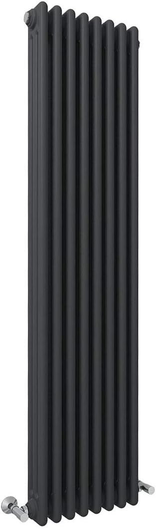 Anthracite Triple Column Vertical Radiator 1500x380mm Cast Iron Style