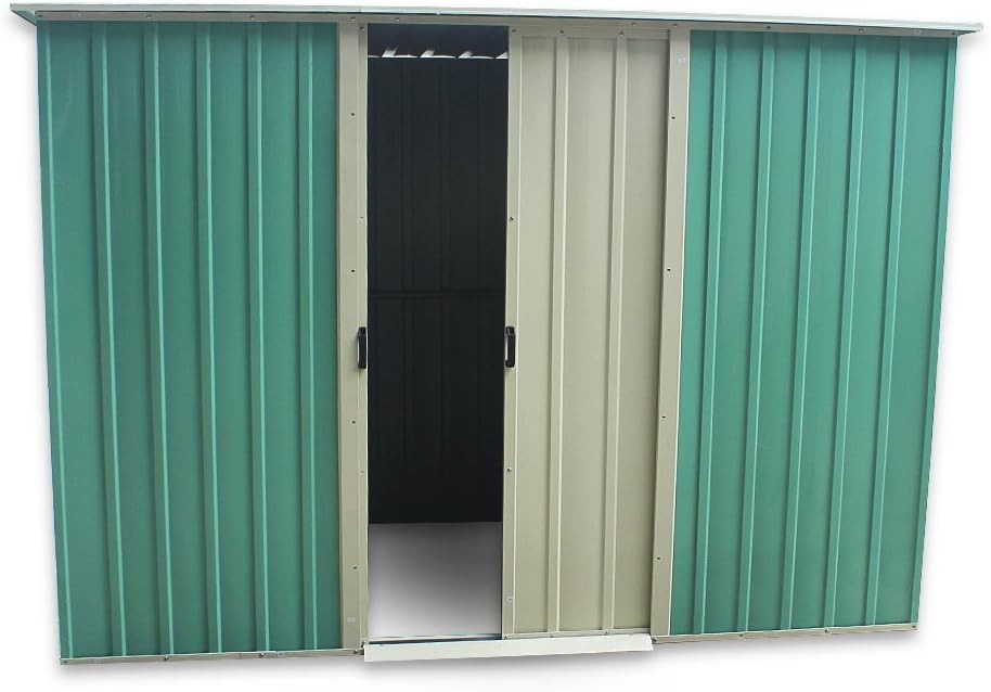 Metal Garden Storage Shed 8x8ft Waterproof Outdoor Shed with Apex Roof Green