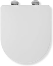 White D-Shape Toilet Seat Soft Close Quick Release Antibacterial Durable
