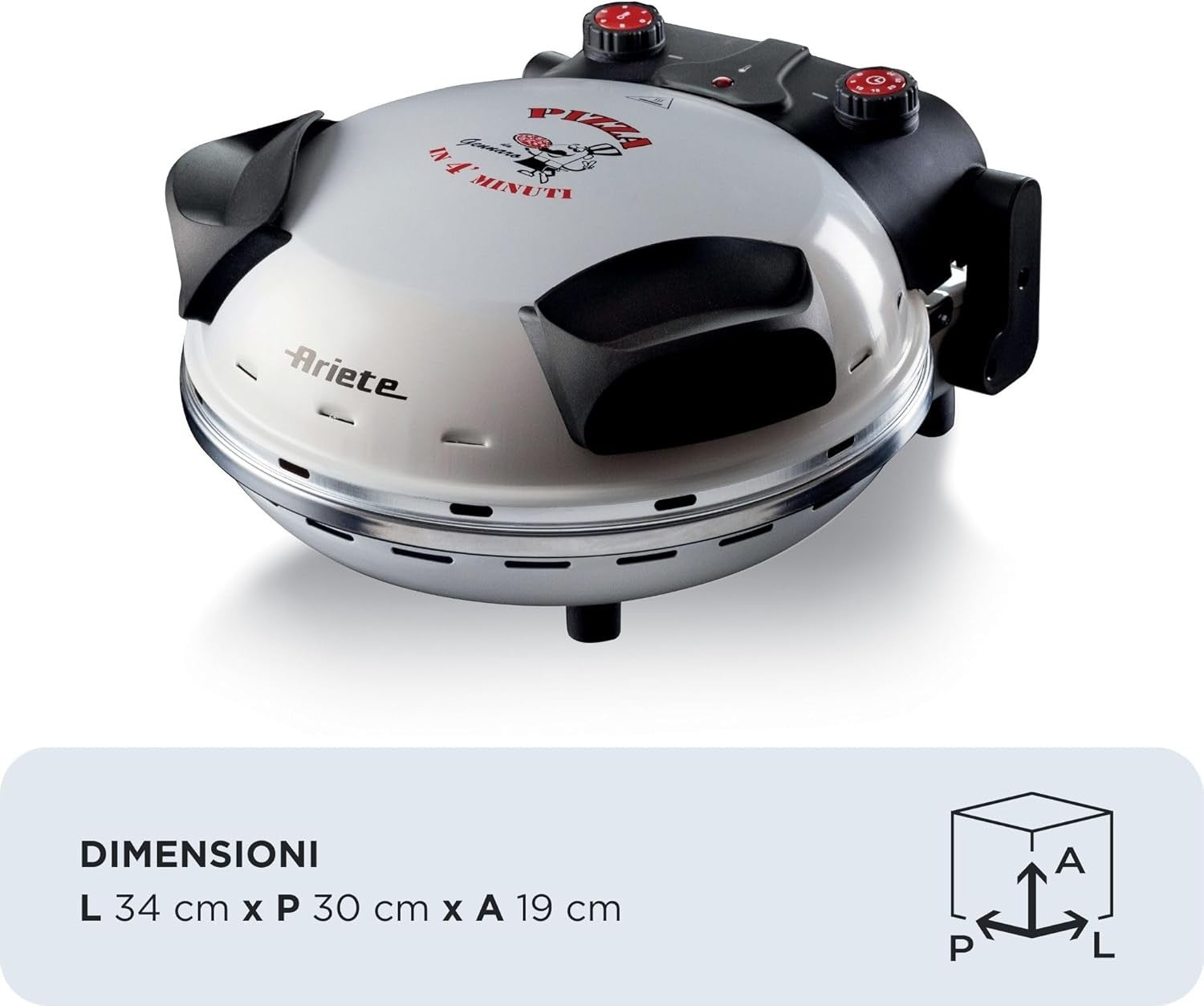 Electric Pizza Oven 12" | Fast 4-Min Bake, 400°C Heat, Non-Stick Stone Plate