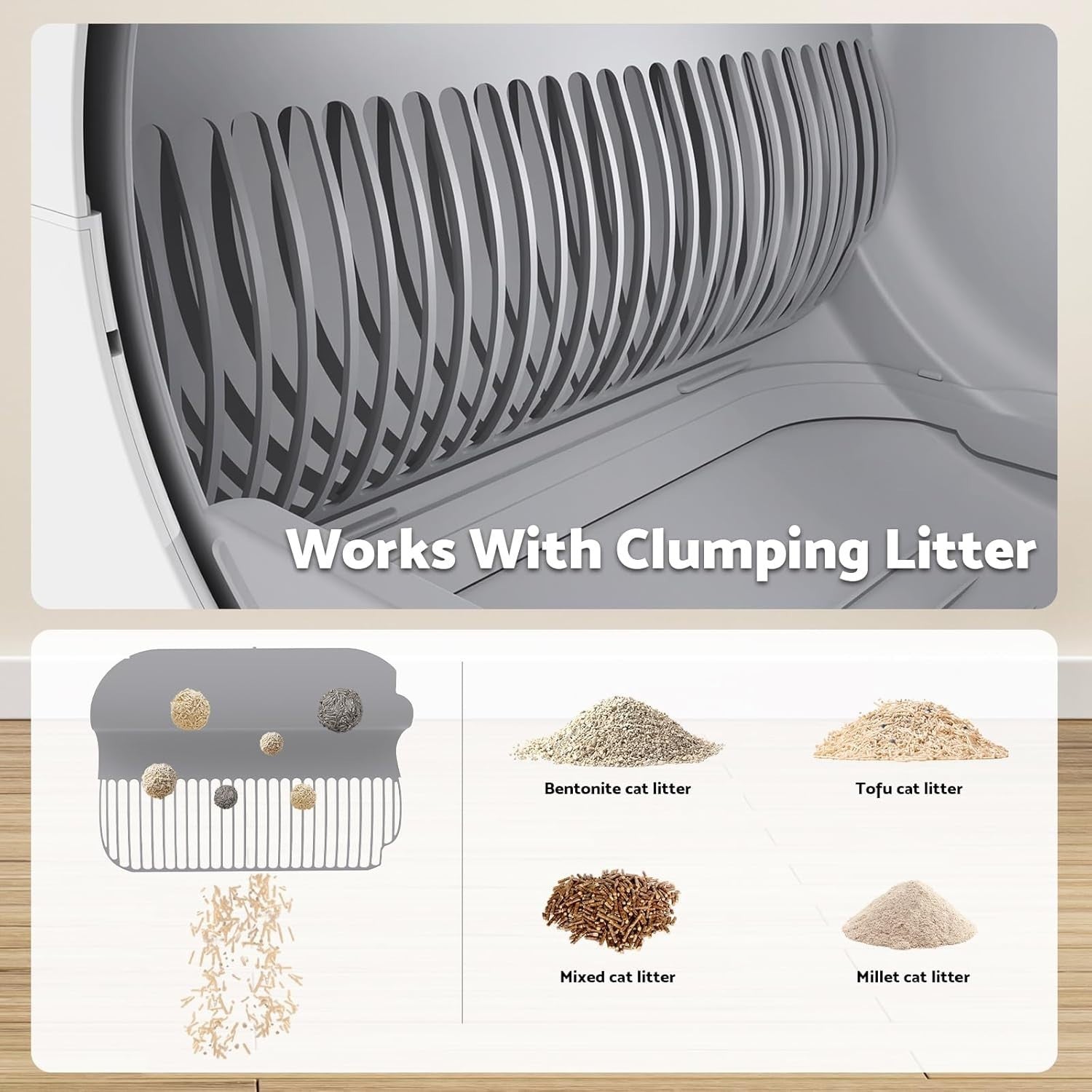 XL Self Cleaning Cat Litter Box APP Control 76L Multi Cat Odor Free