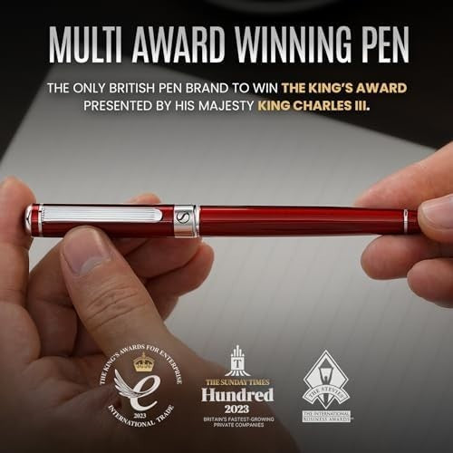 Luxury Rollerball Pen Crimson Red Chrome Medium Gift Box