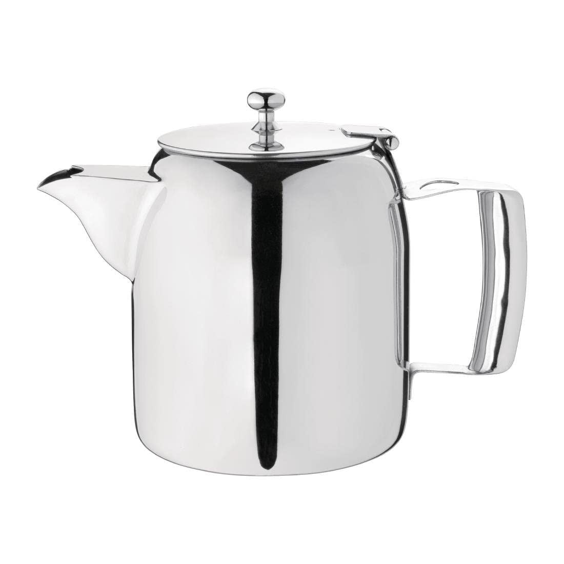 Stainless Steel Teapot 32oz Mirror Finish Tea Pot Hinged Lid Silver