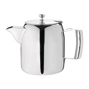 Stainless Steel Teapot 32oz Mirror Finish Tea Pot Hinged Lid Silver