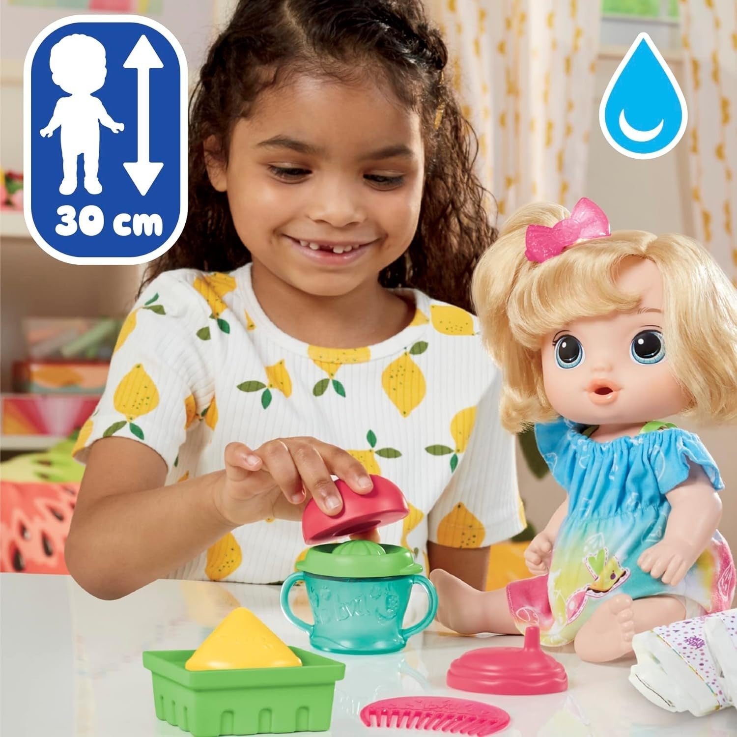Interactive Baby Doll Fruity Drink Feeding Toy Apple Theme