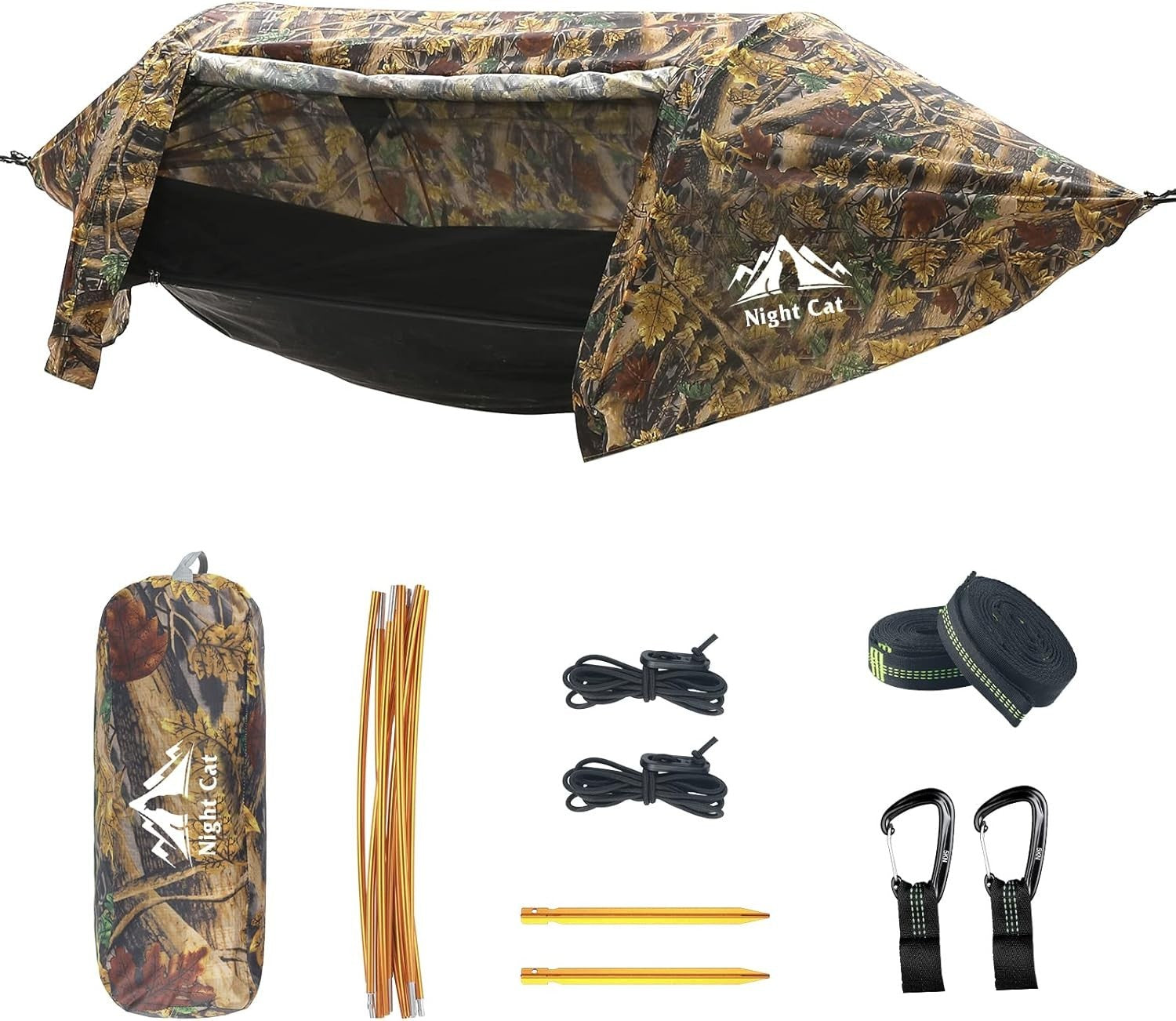 Camping Hammock with Mosquito Net 290x140cm | 300kg Load | Full Setup Kit
