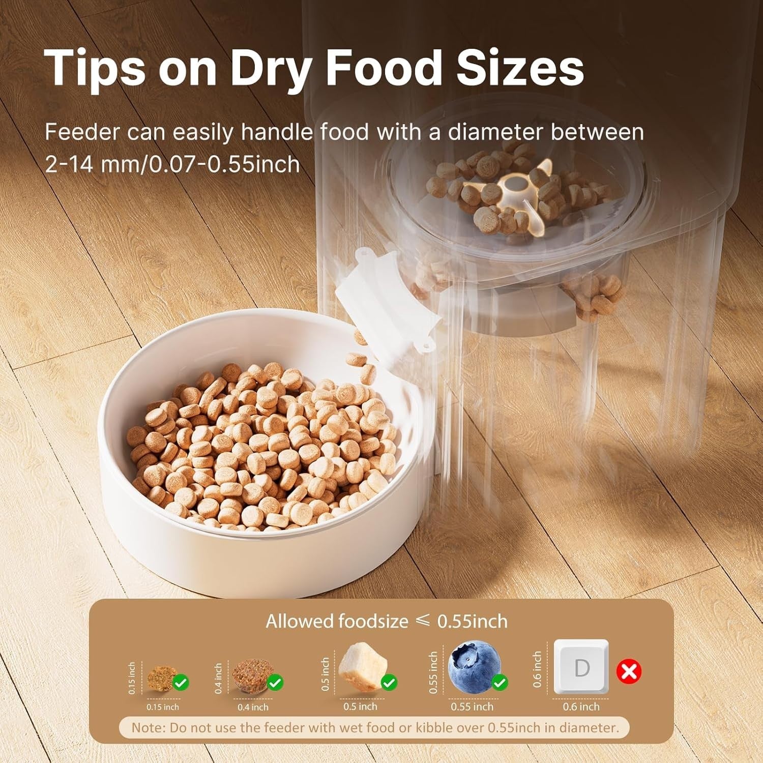 Automatic Cat Feeder 5L WiFi App Control Timer Food Dispenser White