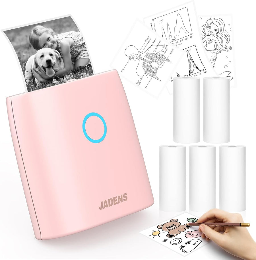 JADENS Inkless Bluetooth Pocket Thermal Printer Portable Wireless