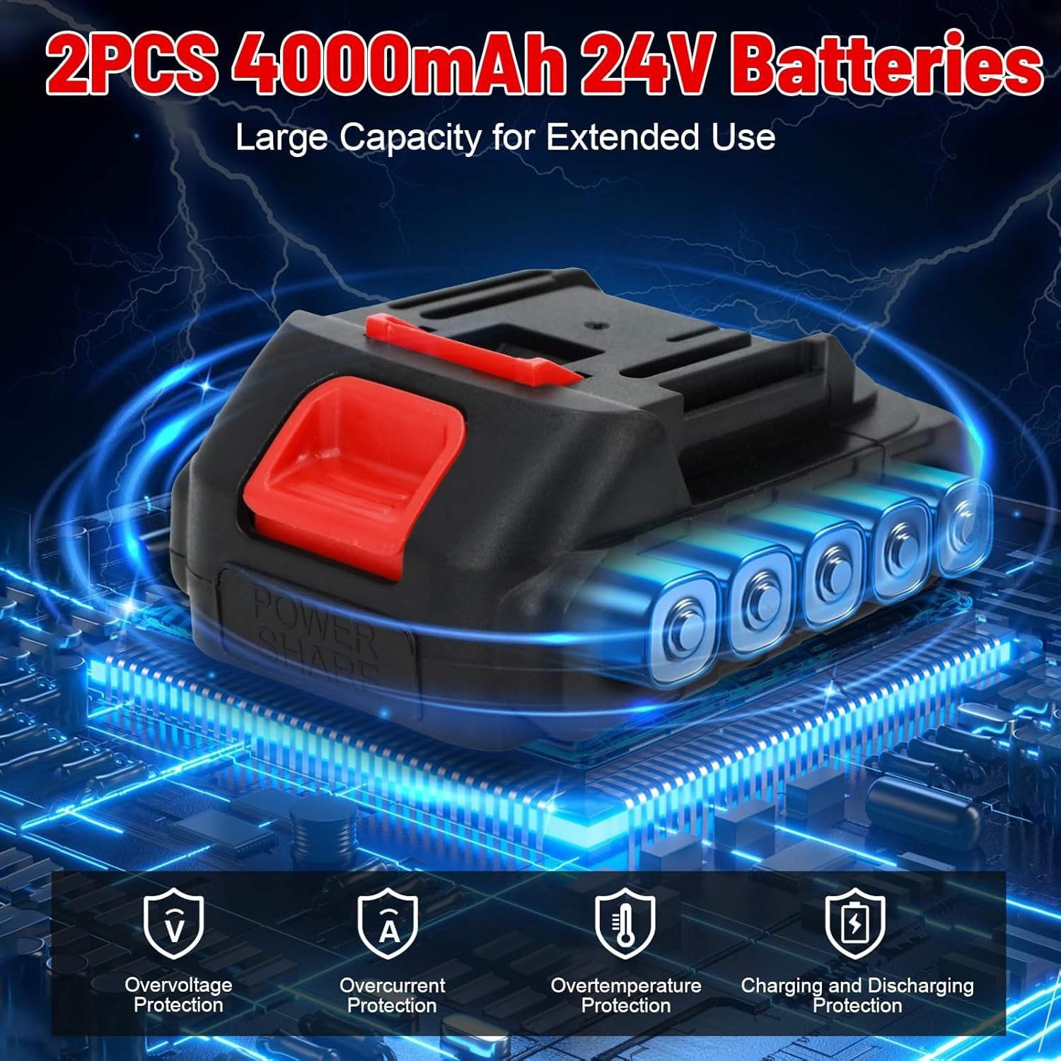 24V Cordless Leaf Blower Vacuum 2 Batteries Electric Lawn Patio Cleaner