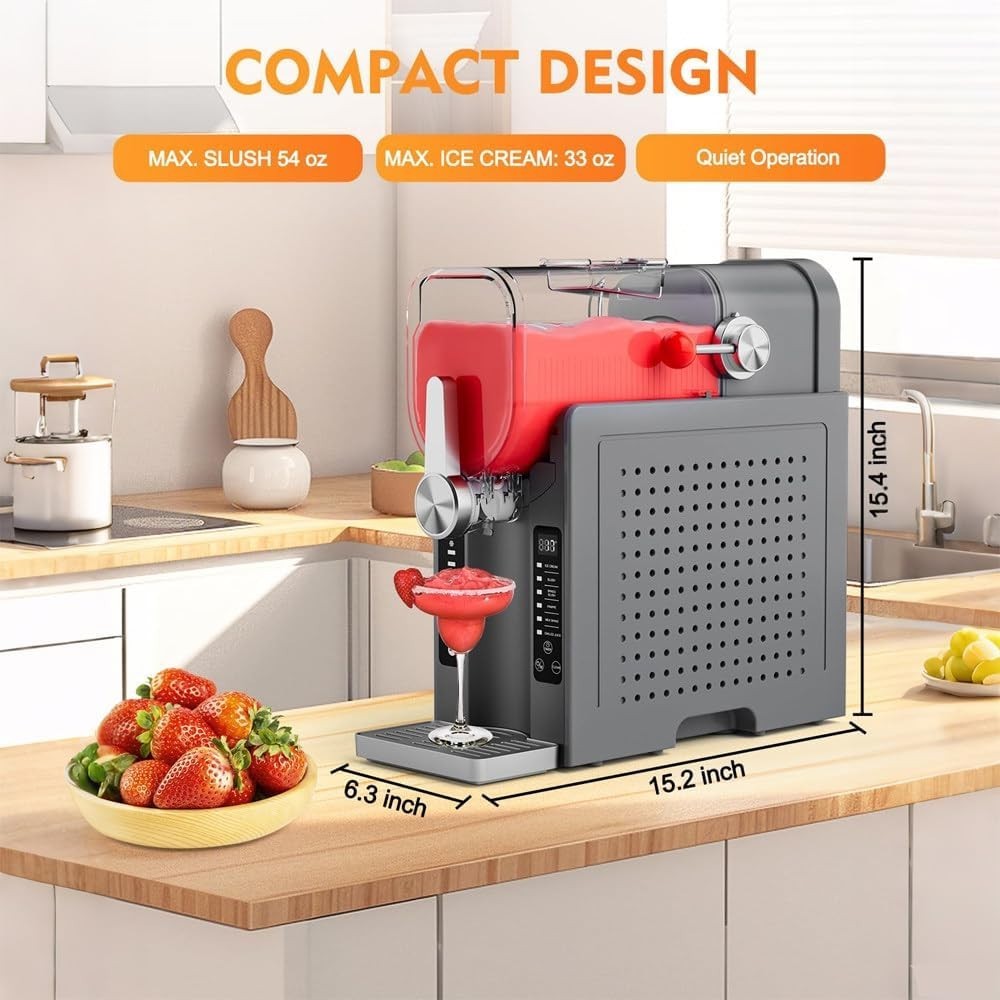 Professional Slushie Machine No Ice Needed Frozen Drink Maker 6 Presets 1.6L