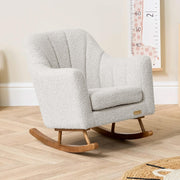 Toddler Rocking Chair Soft Bouclé, Rubberwood Frame, Easy Assembly