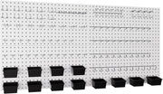 Metal Pegboard Wall Organizer Kit 48x24 Inch 158pcs Hooks White