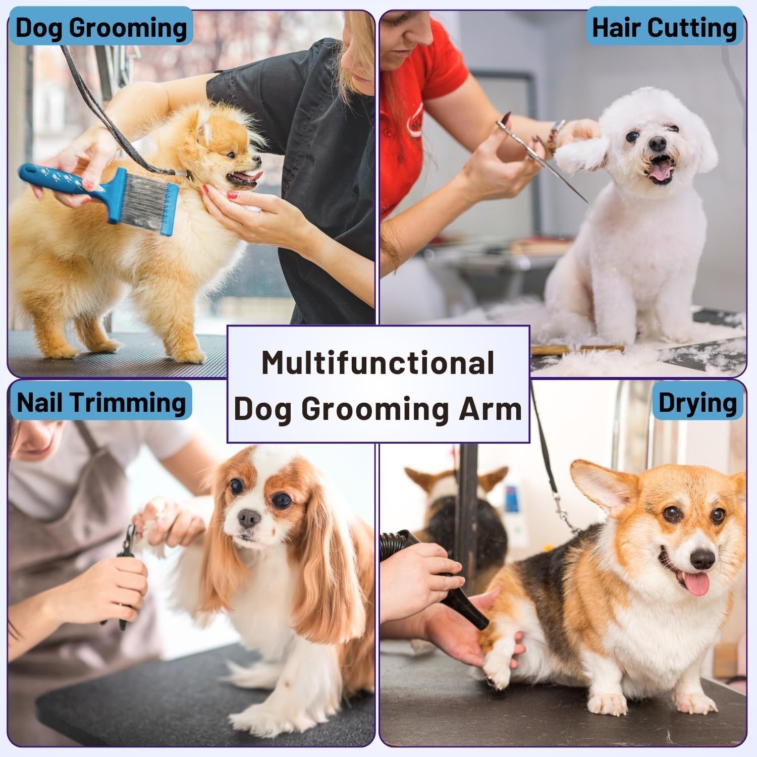 Adjustable Dog Grooming Arm 35in Metal Clamp Heavy Duty Table Restraint