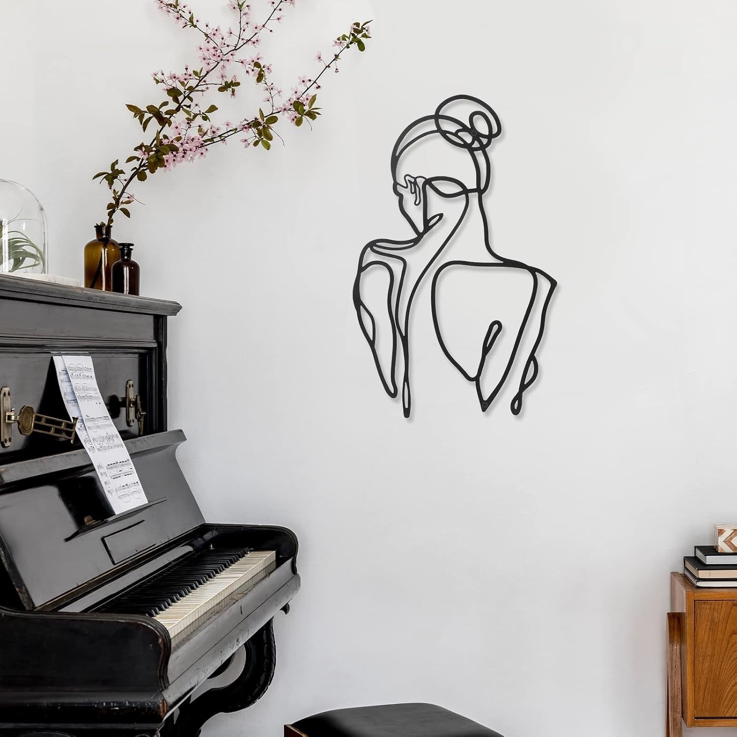 3Pcs Metal Wall Art Minimalist Abstract Woman Line Decor