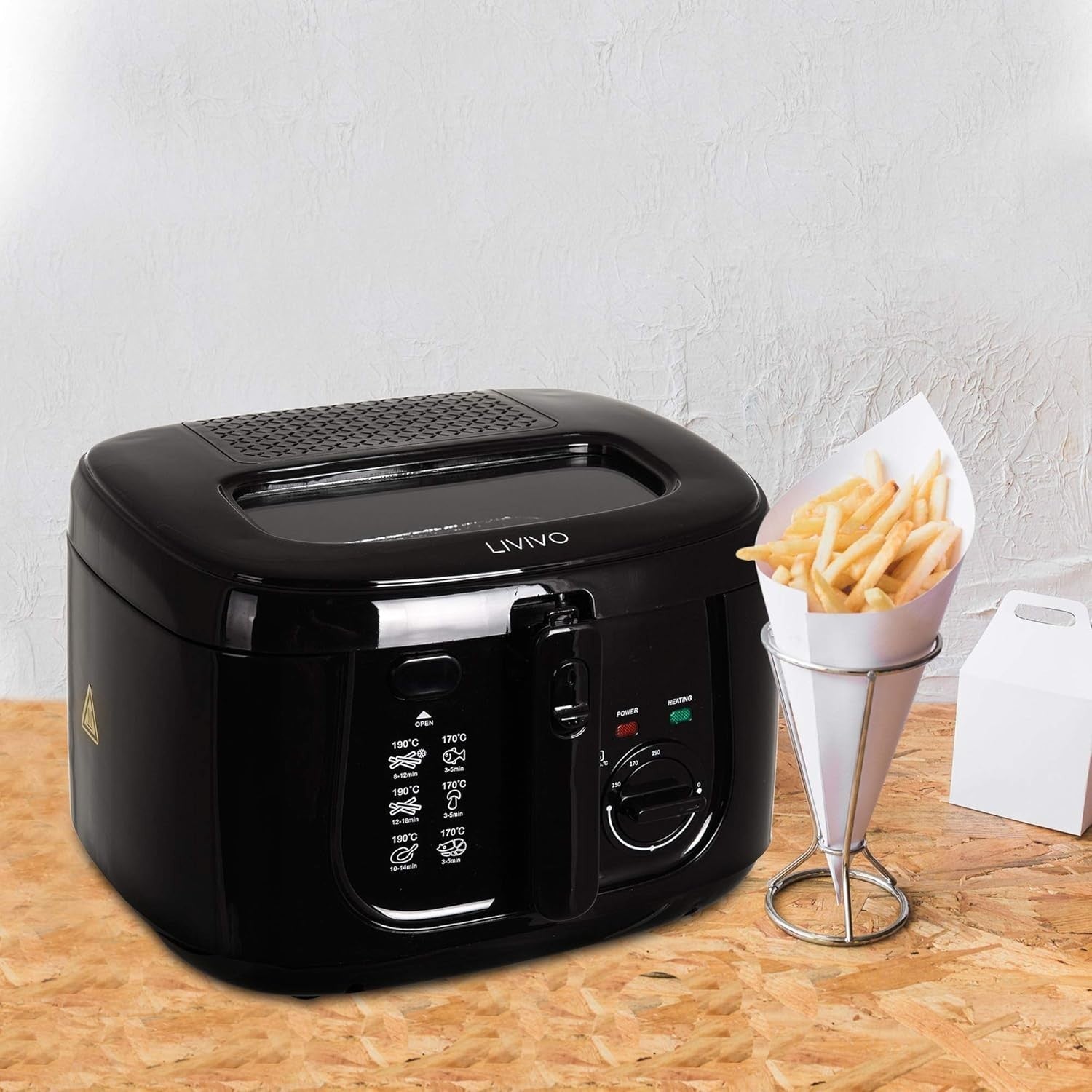2.5L Electric Deep Fat Fryer Non-Stick Coating Safety Handle Viewing Window