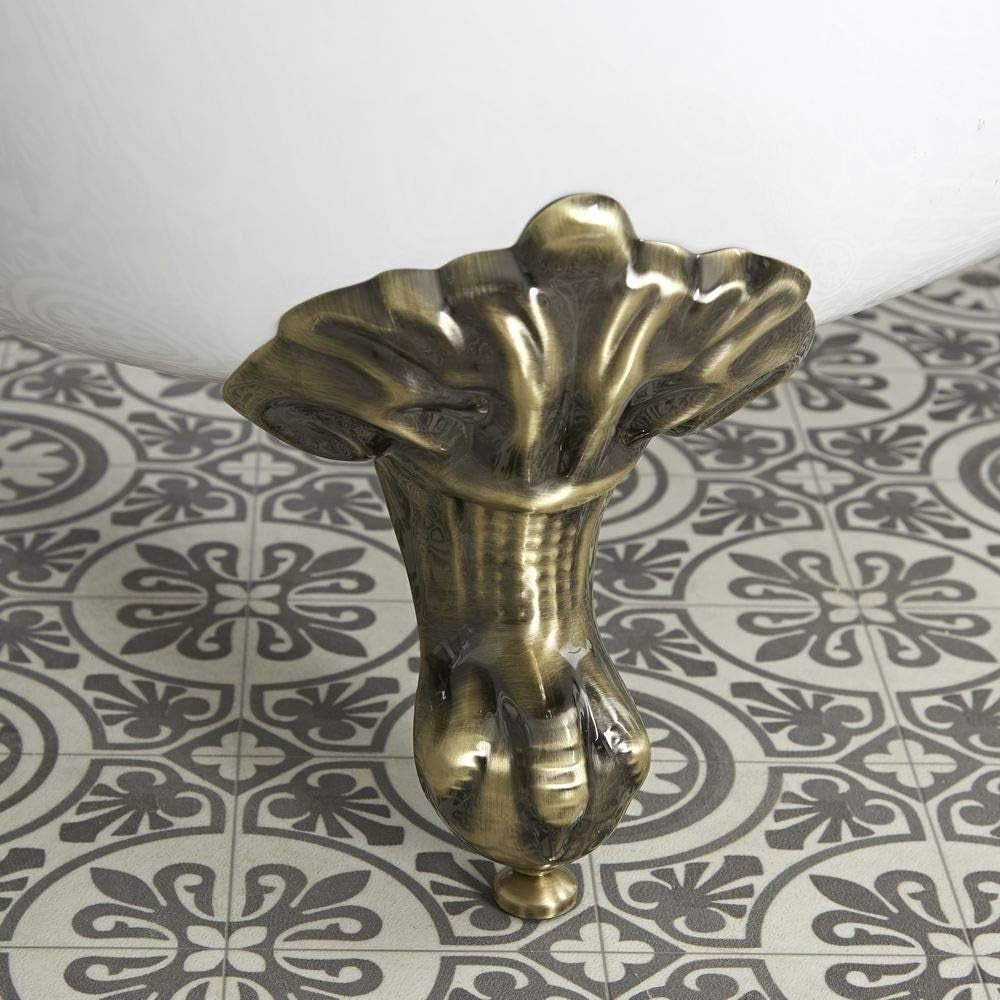 Stone Grey Double Ended Freestanding Slipper Bath 1750x730mm Gold Feet