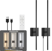 Wireless USB Rechargeable Battery Wall Lights 2-Pack, Dimmable LED