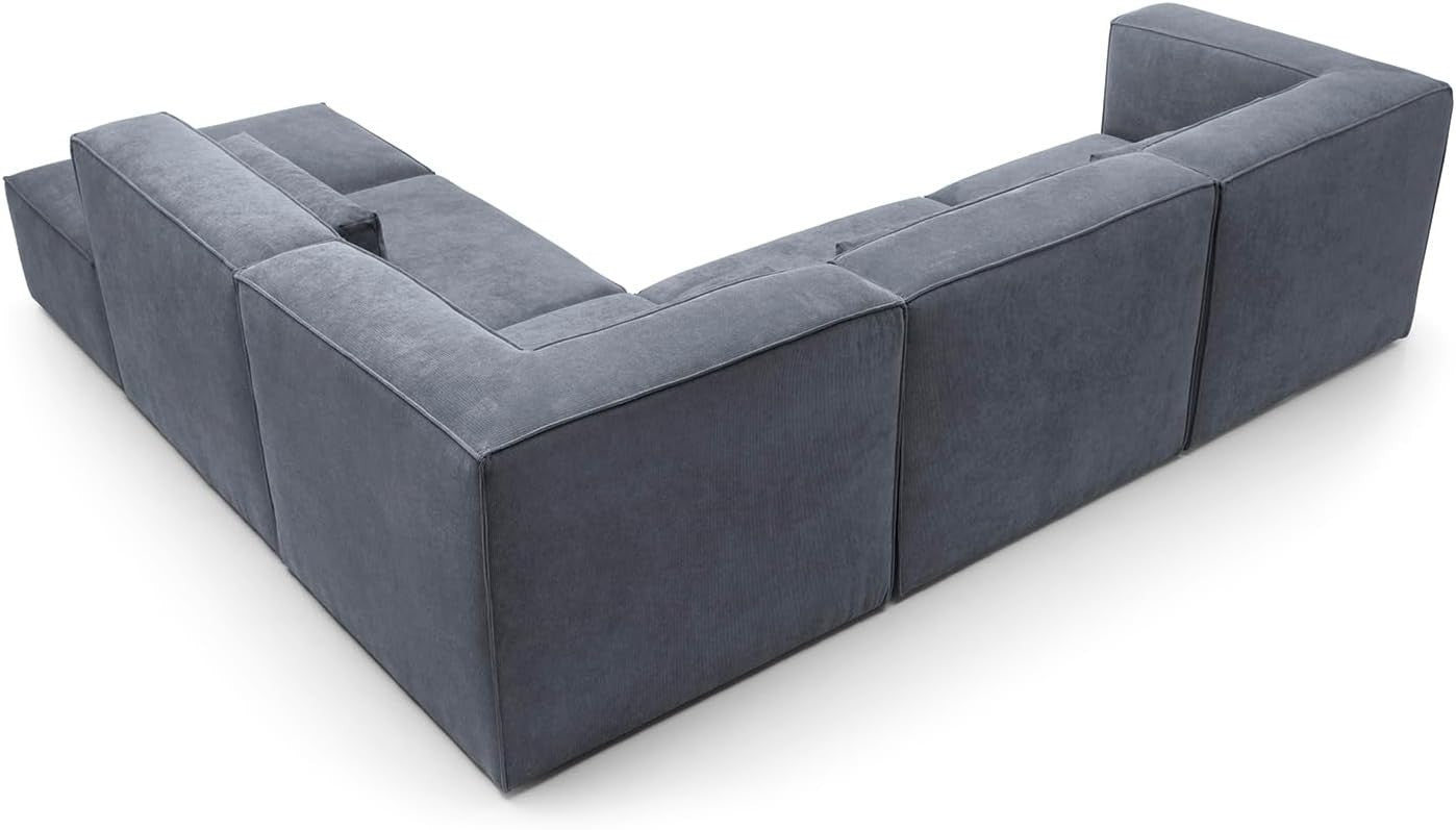 Dark Grey Corner Sofa 5 Seater Modular L Shape | 282x257x73cm Sectional