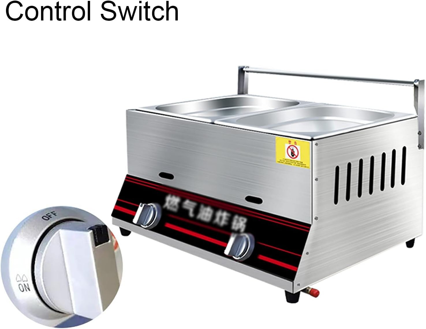 LPG Gas Countertop Deep Fryer Stainless Steel 6L / 12L Commercial