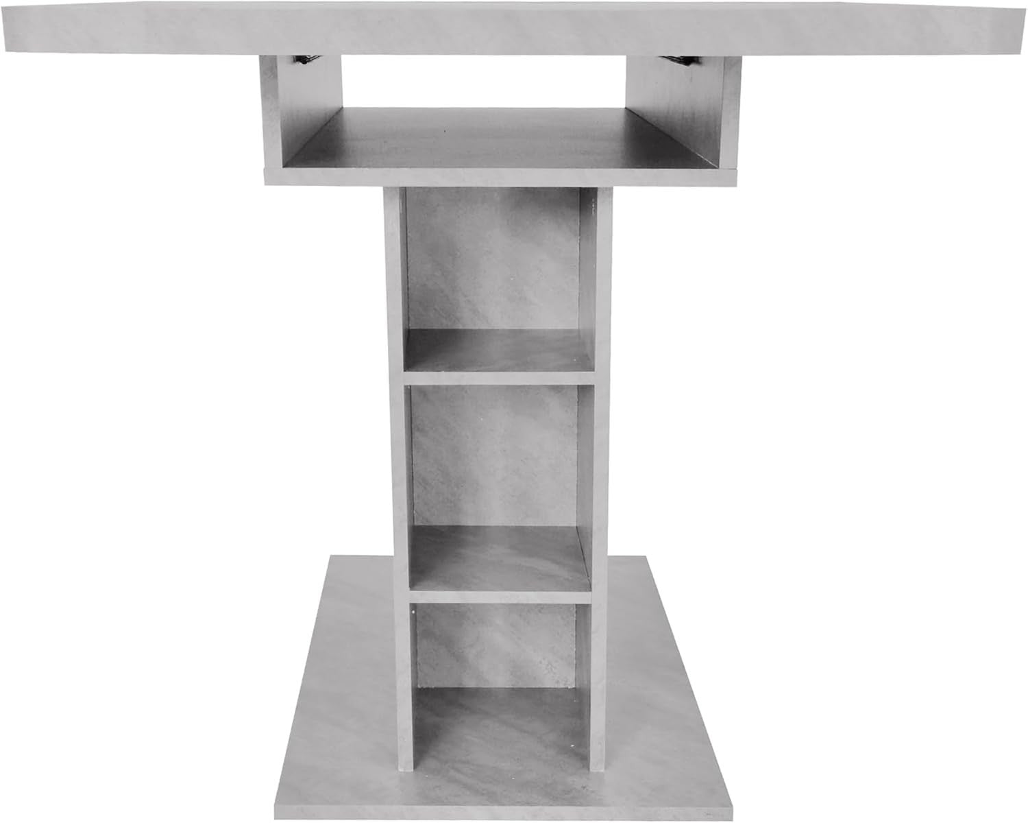 Extendable Grey Dining Table Storage Space-Saving Modern 130cm Desk