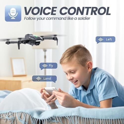 DEERC D70 Mini Drone 1080P Camera, Foldable RC Quadcopter, 2 Batteries
