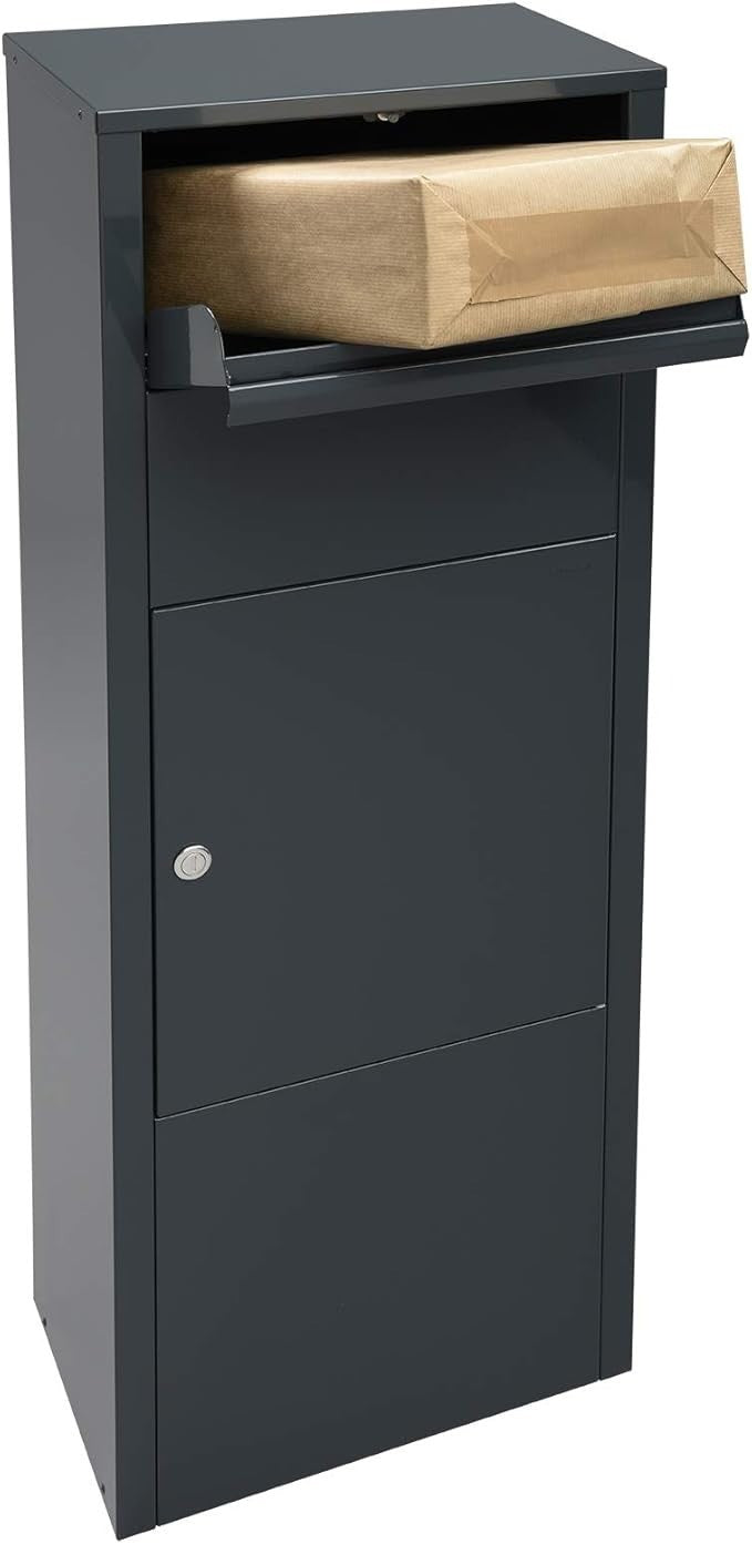 Large Lockable Parcel Mailbox Wall Mount Steel Box | Secure Slot | 45L Capacity