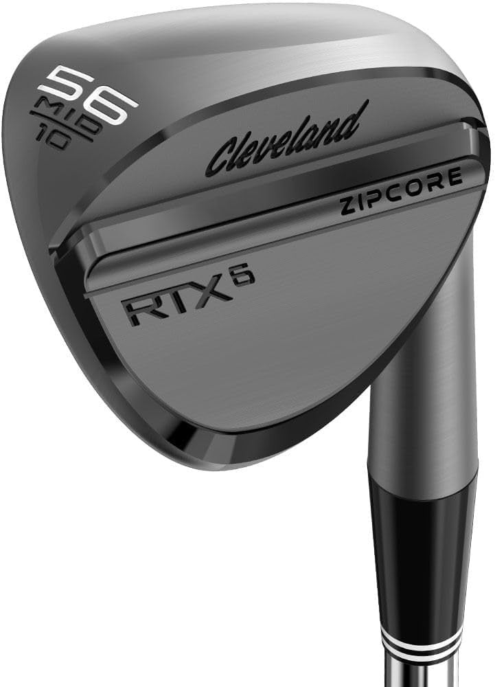 Left Hand Golf Wedge 58° High Spin Zip Grooves Stiff Steel Black