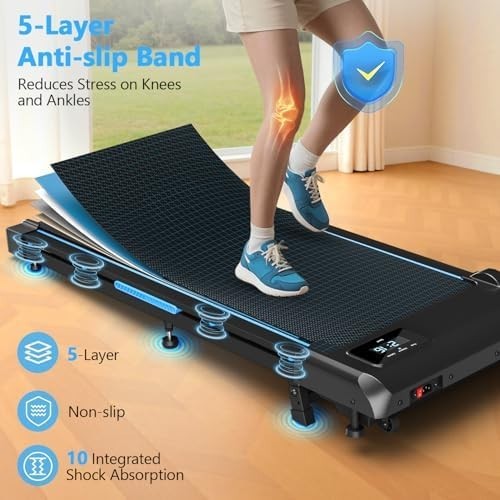 4-in-1 Walking Pad Treadmill with 9% Incline 1-10KM/H LED Remote