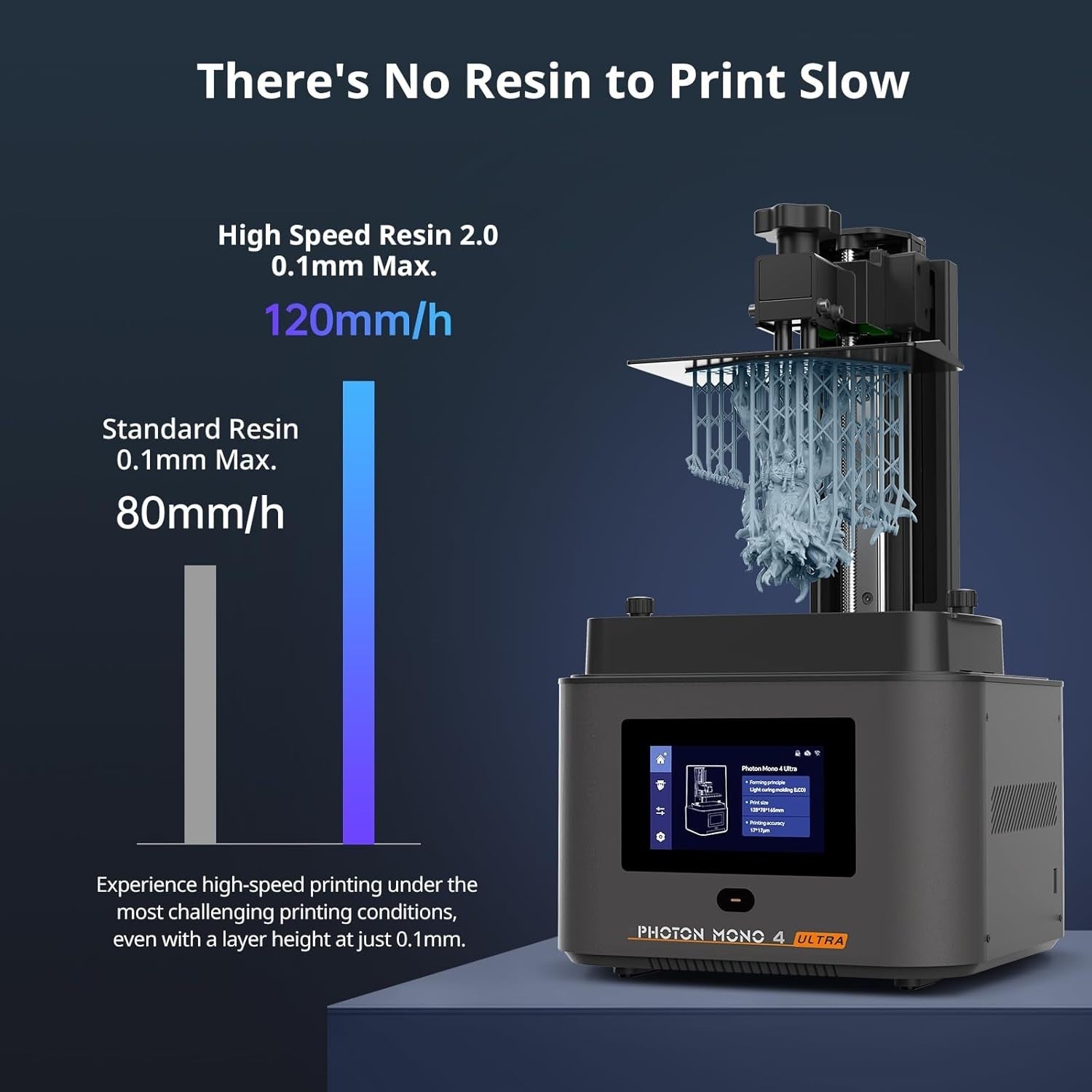 10K Resin 3D Printer 7'' Mono LCD Fast MSLA High Precision Desktop