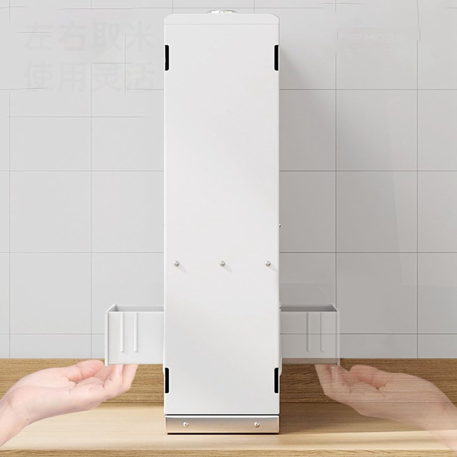 Embedded Stainless Steel Rice Box Pull Out Cabinet Storage Bin