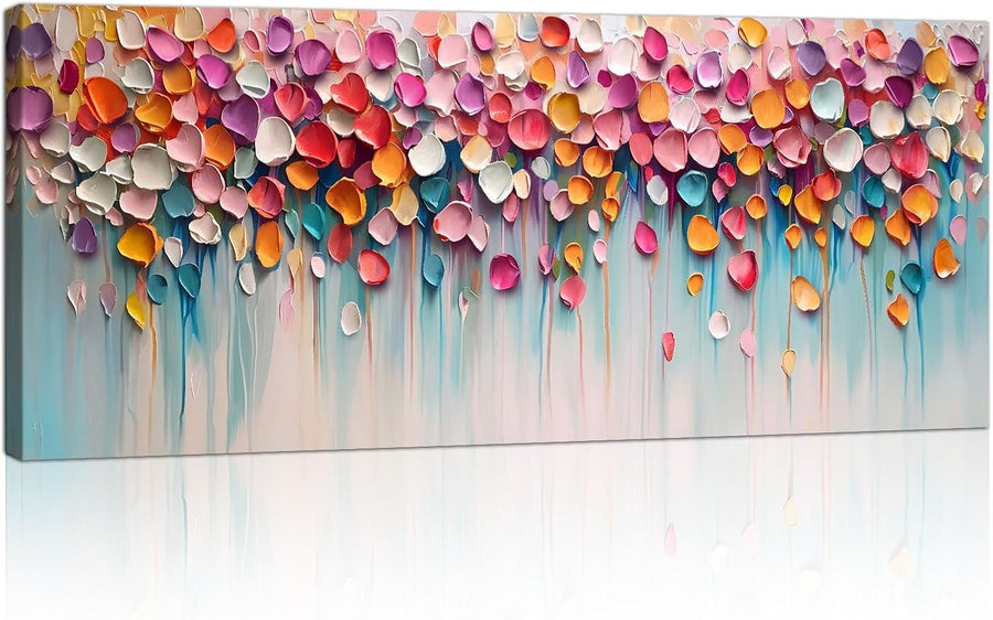 Large 3D Textured Canvas Wall Art 120x50cm Framed Colourful