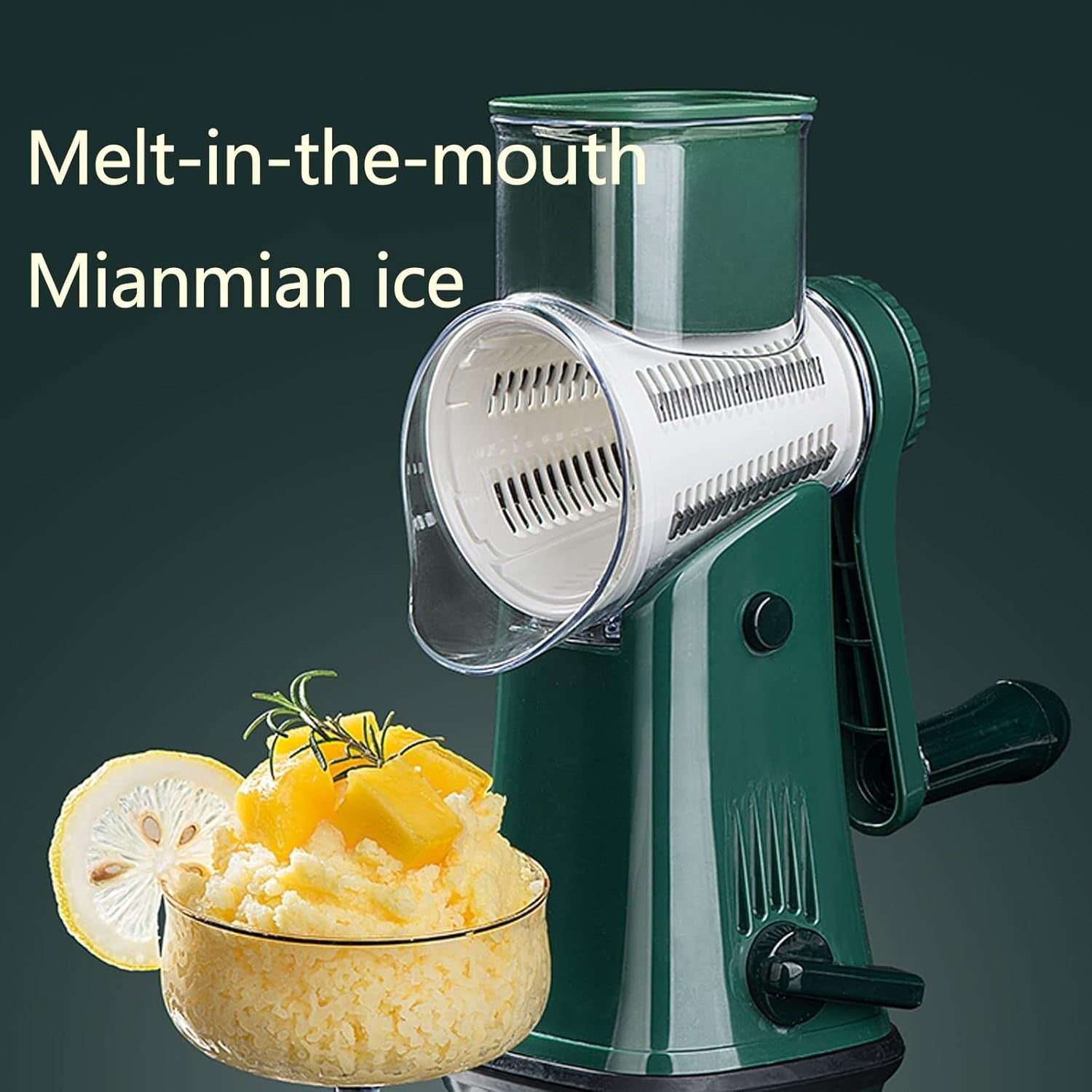 Manual Ice Shaver Snow Cone Slushie Maker Hand Crank Portable