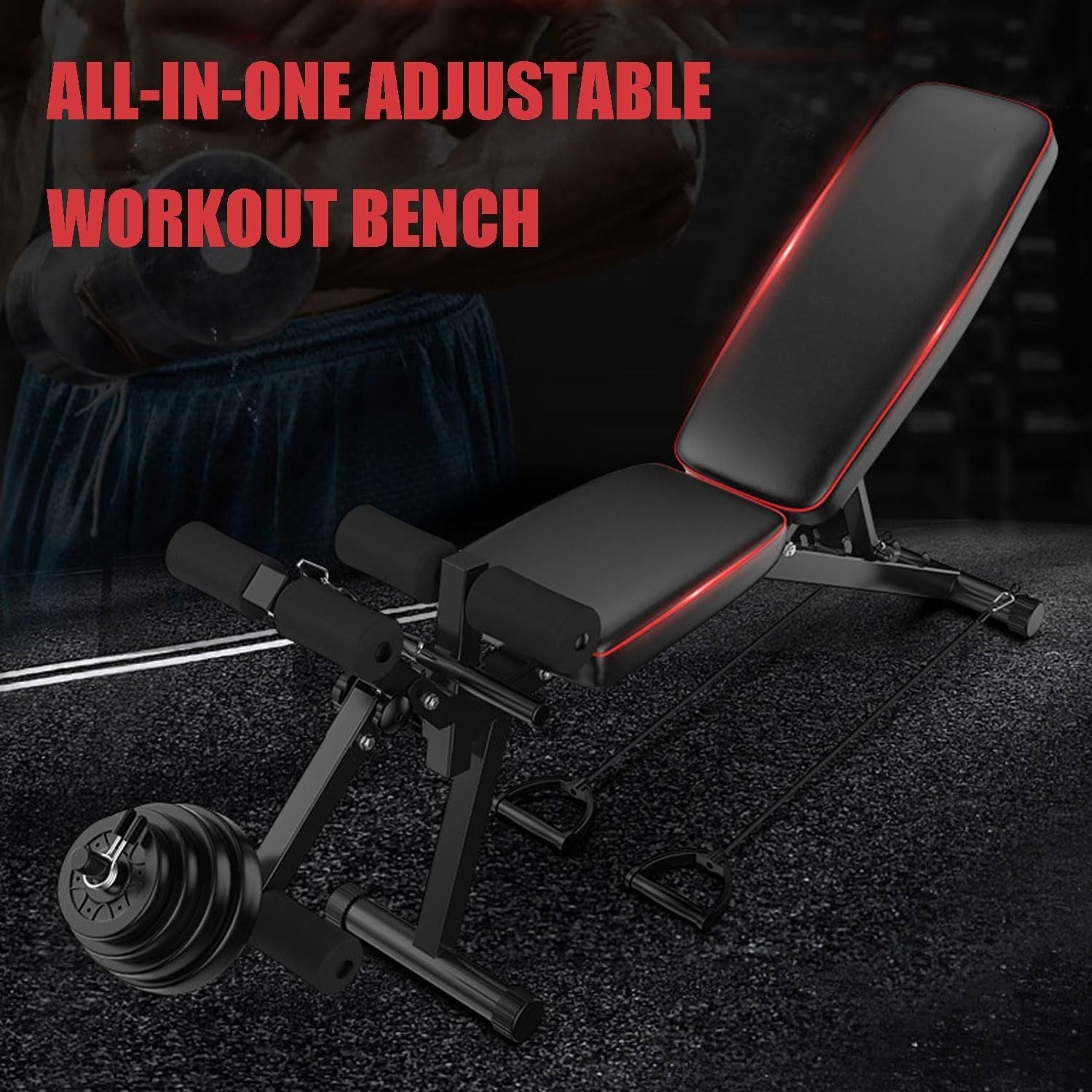 Weight Bench with Leg Extension Adjustable Incline Decline Home Gym