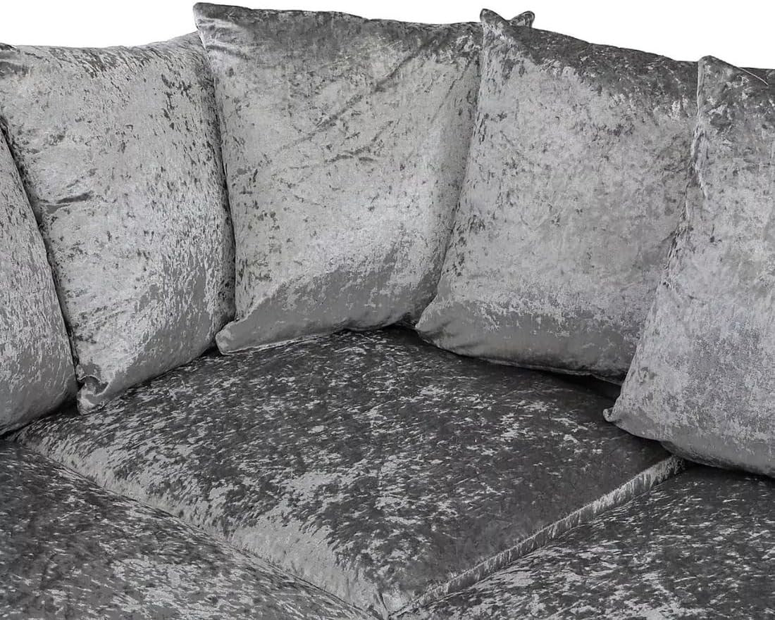 4-Seater L Shape Corner Sofa Set - Crush Velvet, Scatter Back, Modern Comfort