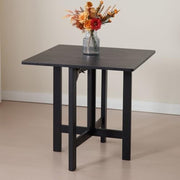 Portable Folding Wooden Square Dining Table for Small Spaces Black